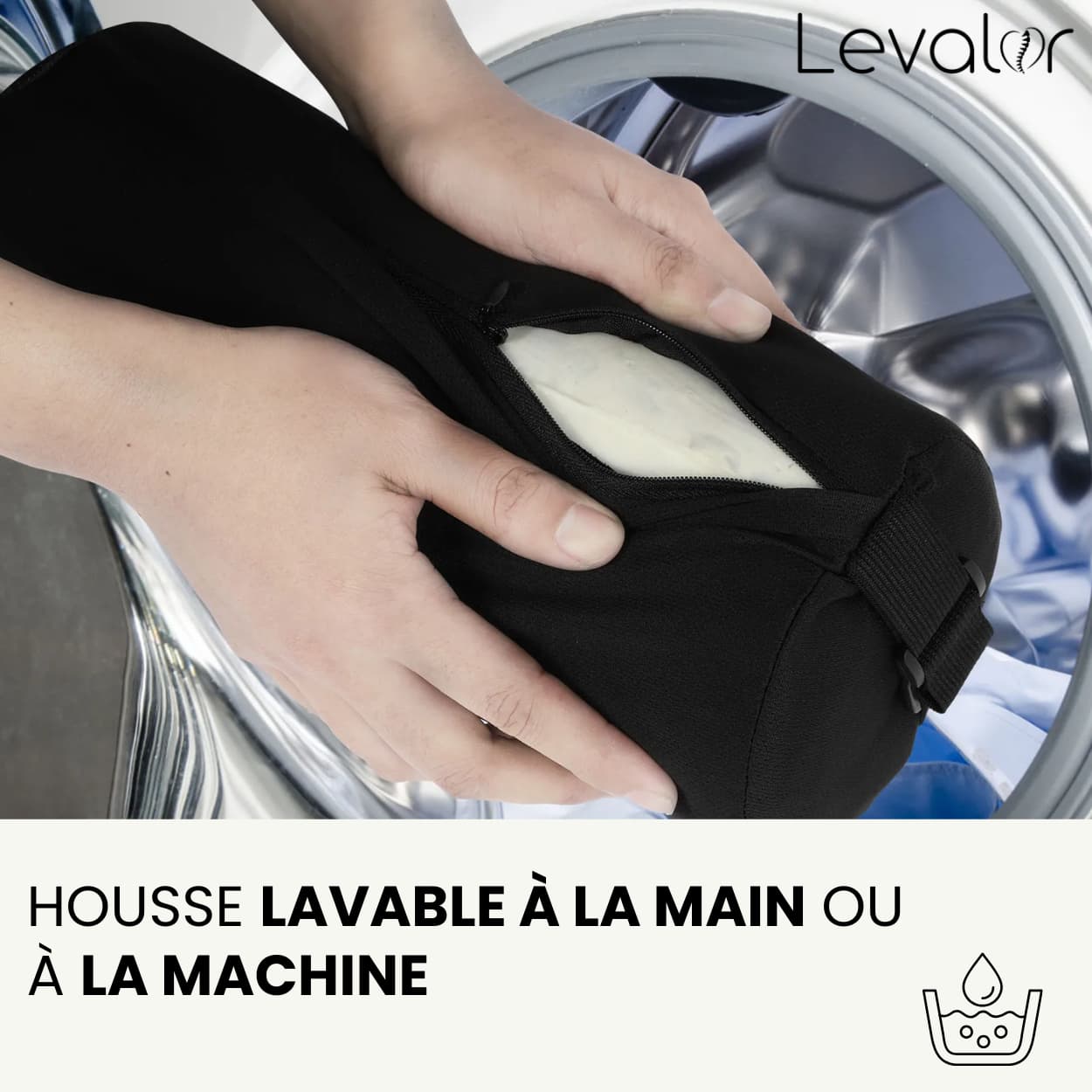 Housse traversin de soutien lombaire lavable en machine ou a la main