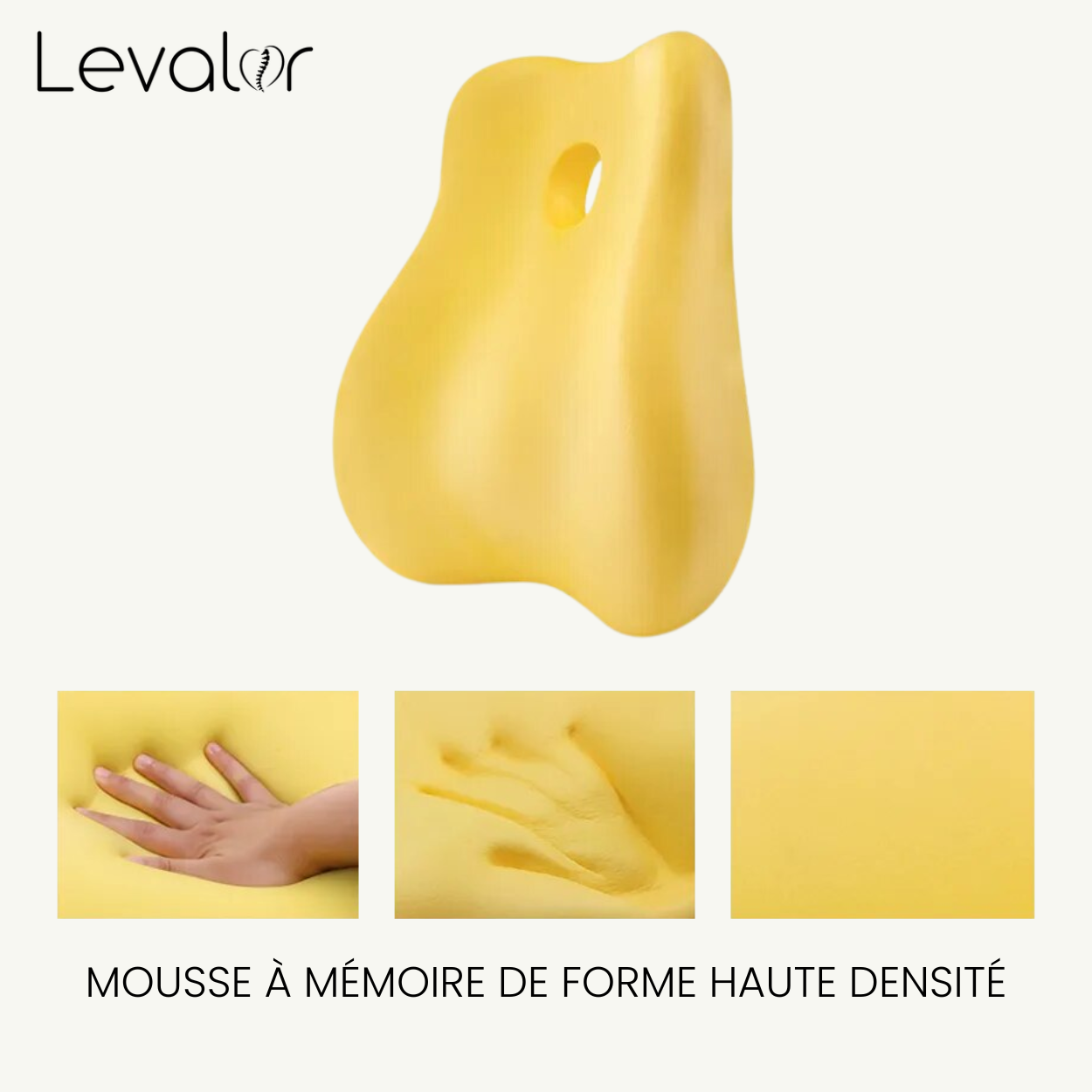 Descriptif du coussin lombaire levalor : mousse a memoire de forme de haute qualité
