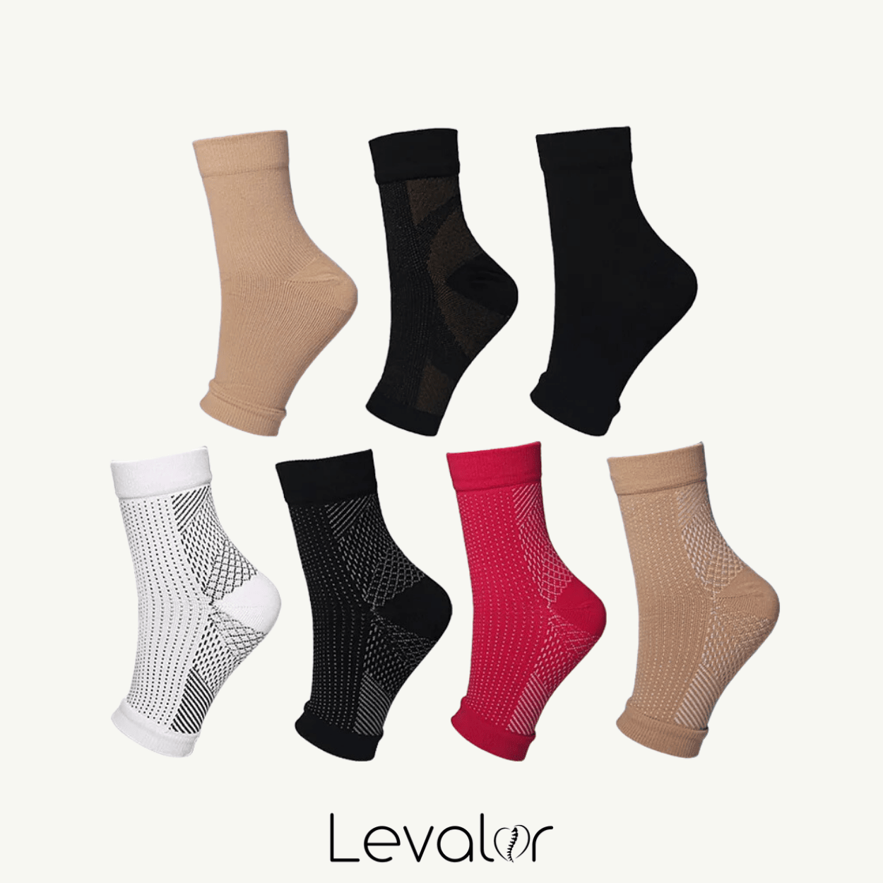 differents coloris des manchons de compression au design adaptés a tout type de personne, favorise la circulation sanguine