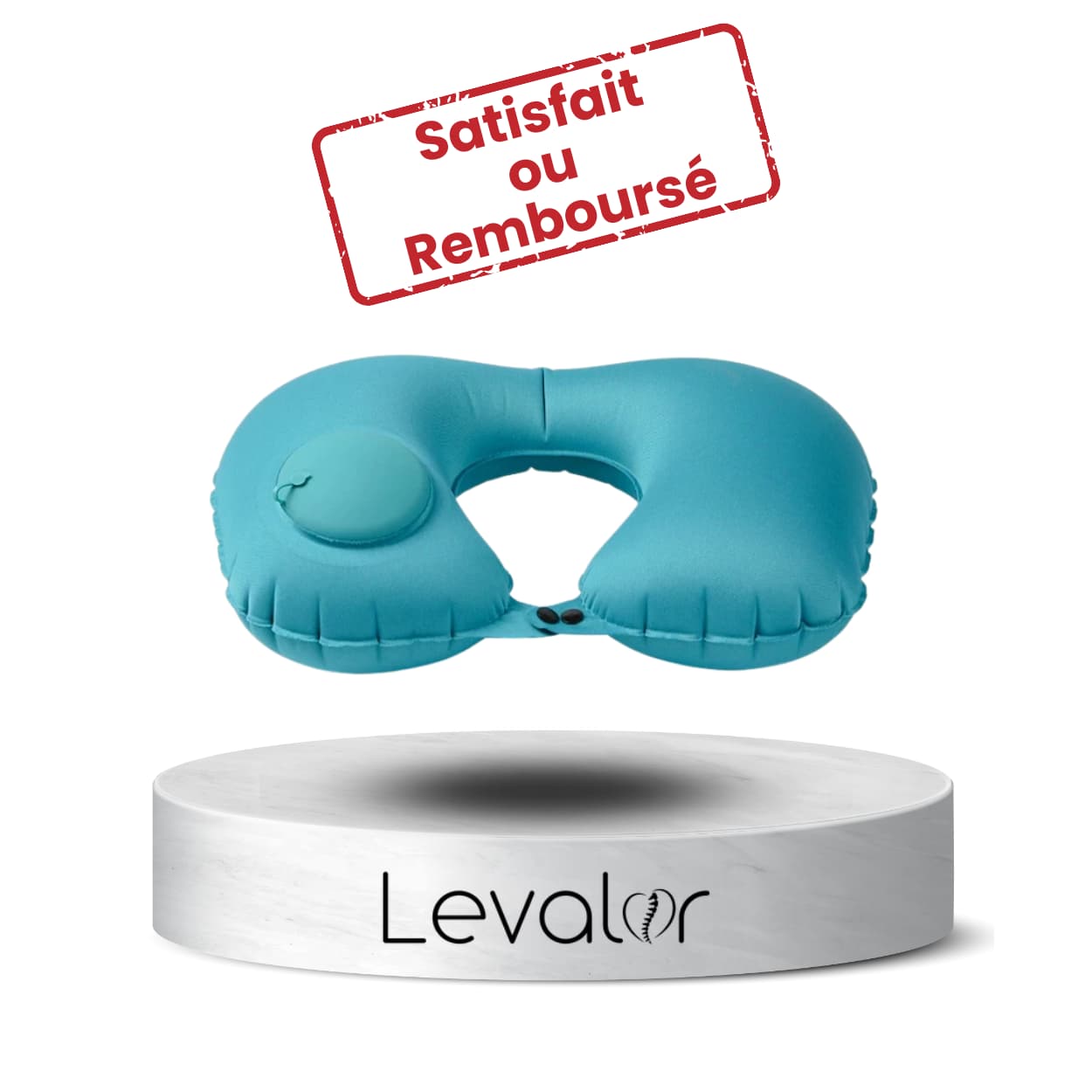 offre satisfait ou remboursé sur le coussin ergonomique gonflable Levalor