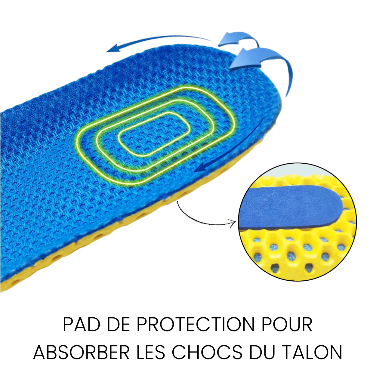 semelle orthopédique avec protection des chocs au talons