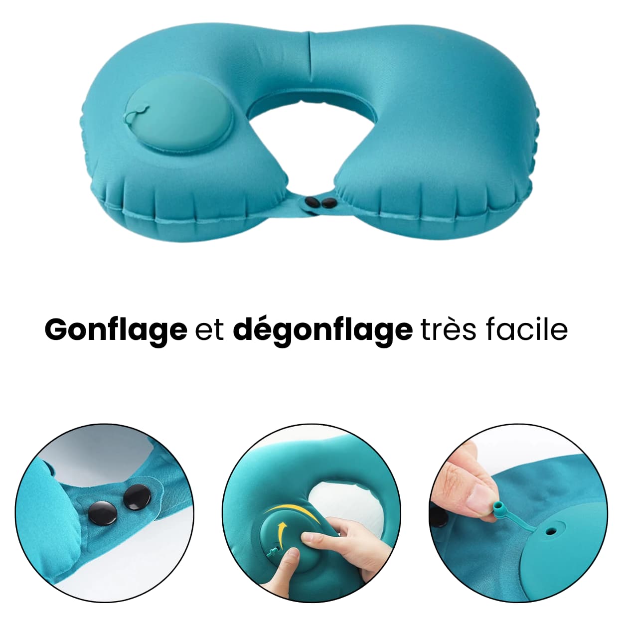 un coussin ergonomique gonflable très facile à gonfler et à dégonfler