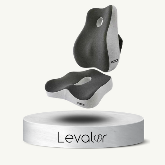 Un coussin ergonomique 2 en 1 qui améliorera votre confort et votre posture. Idéal pour votre chaise de bureau.