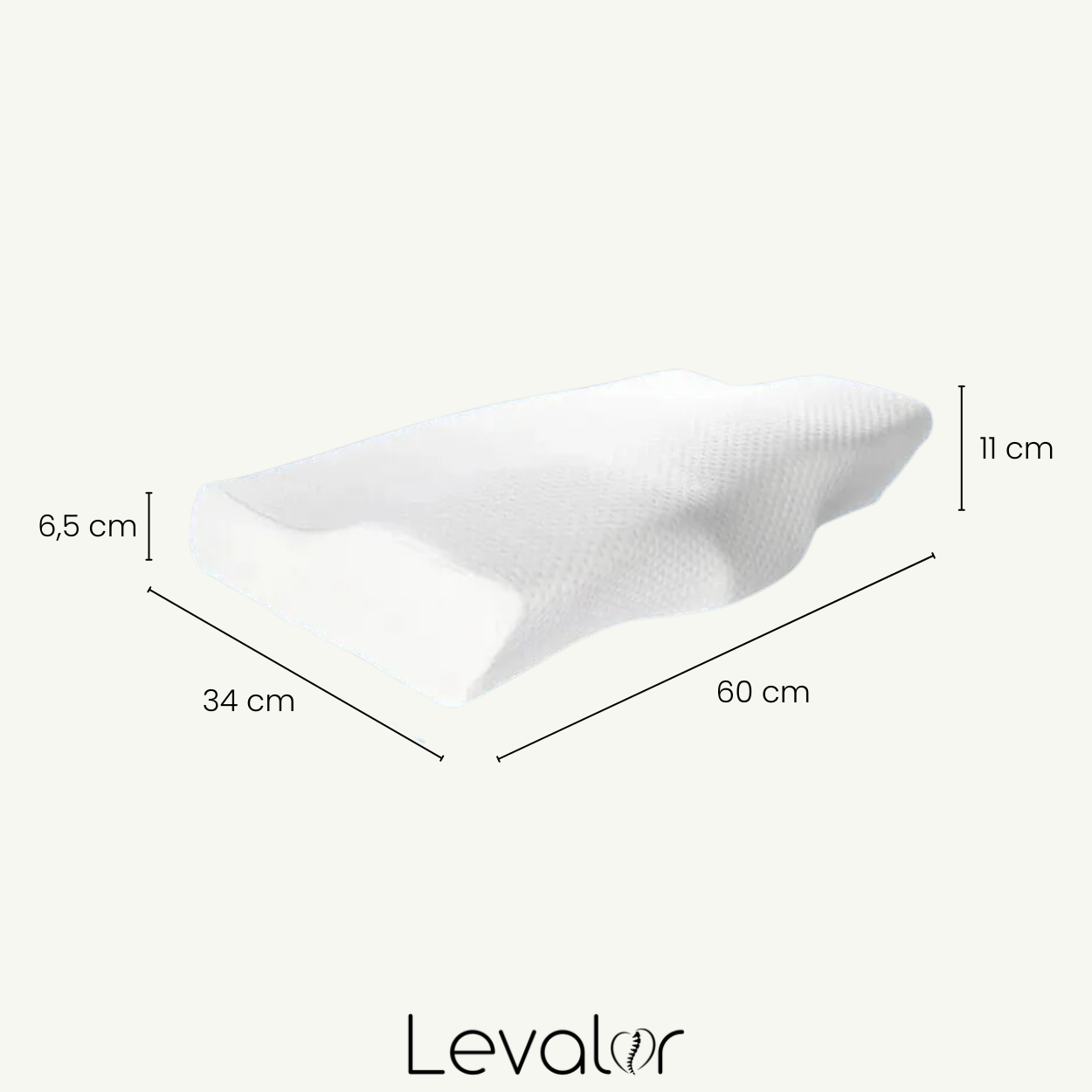 Dimension de l'oreiller orthopedique Levalor