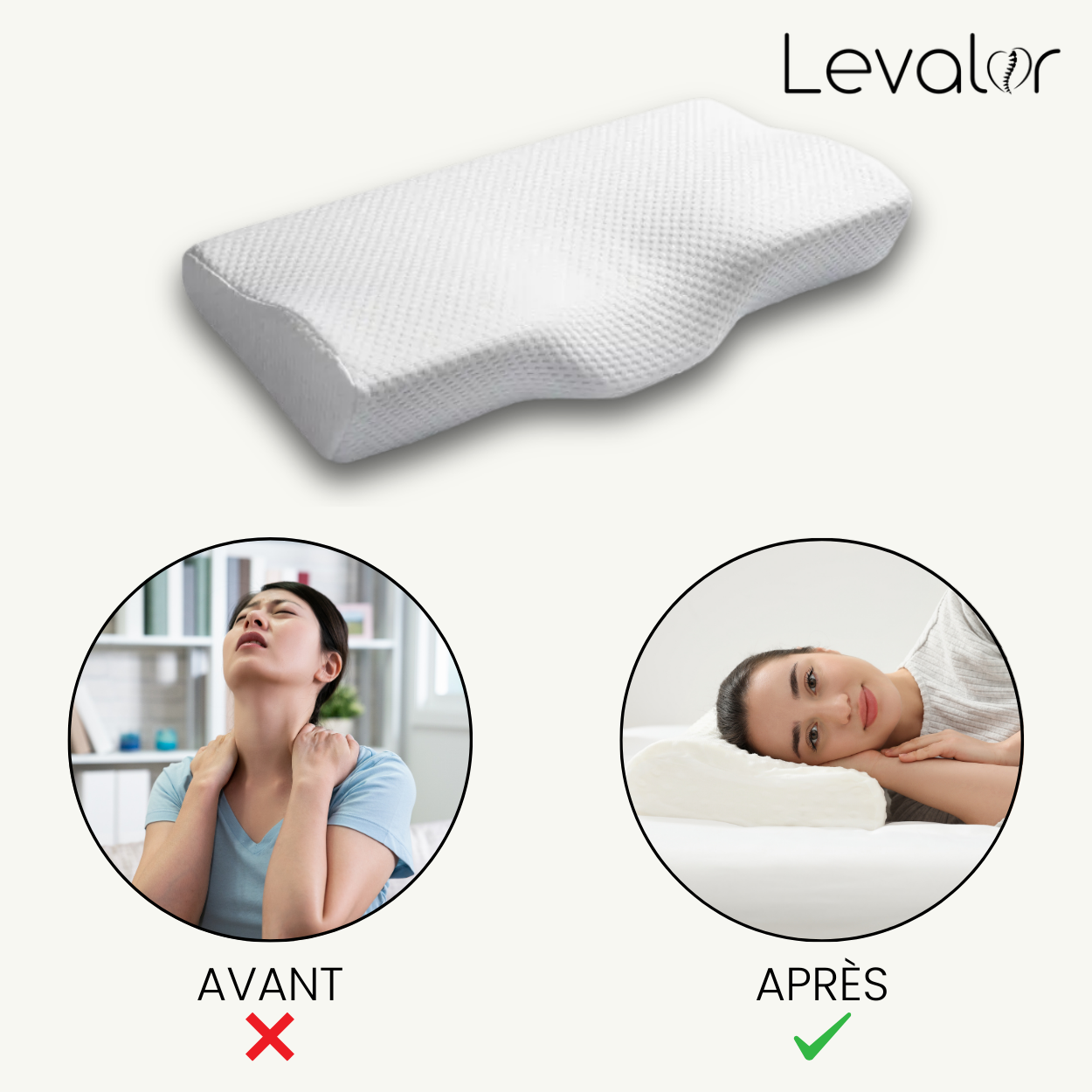 Oreiller ergonomique qui permet une meilleure qualité de sommeil et un bien-être général
