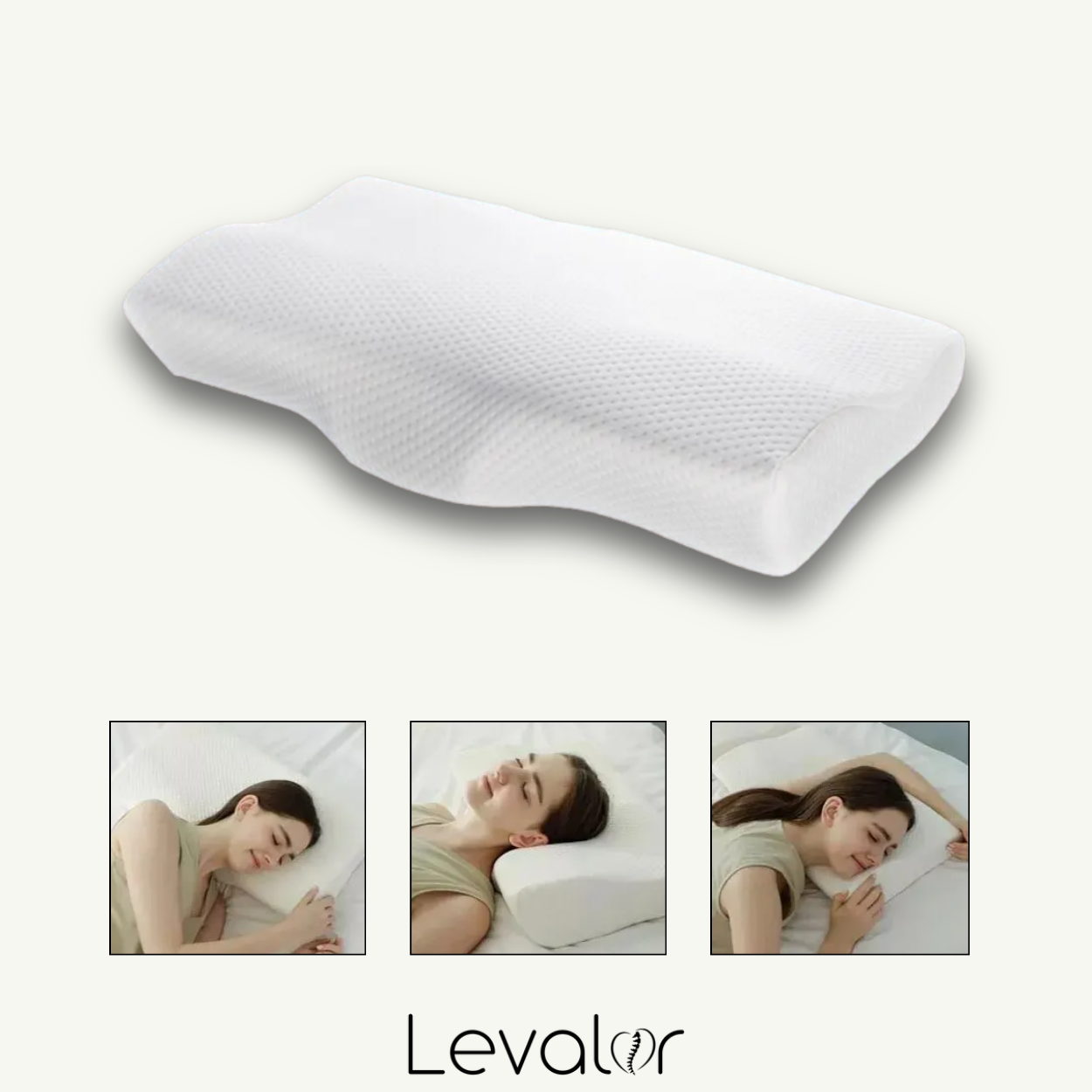 Oreiller orthopédique cervical : idéal pour les personnes qui dorment sur le côté, sur le dos ou sur le ventre, en s'ajustant à chaque position.